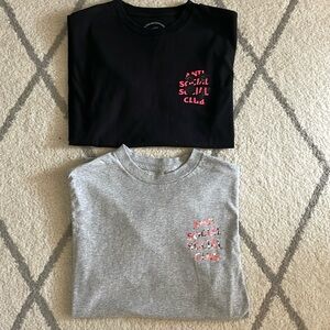 Anti social social club set of 2 (gray & black) size M